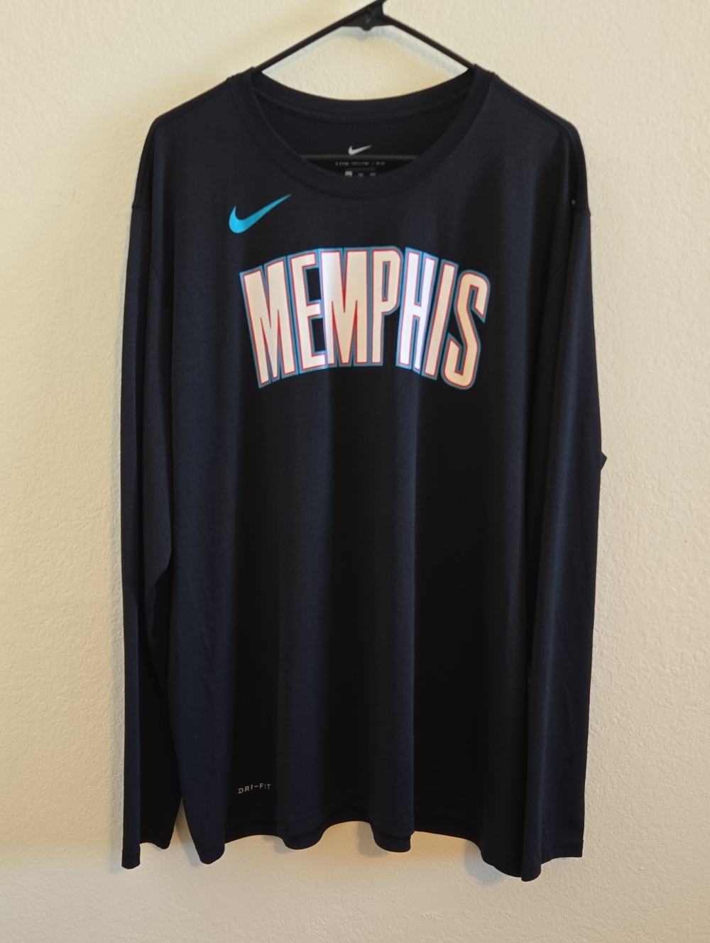 Nike NBA Memphis Grizzles Black Long Sleeve Memphis Dri-Fit - XXL